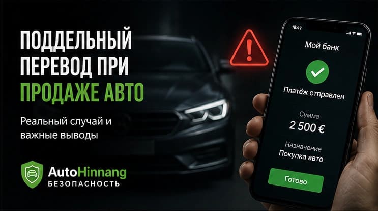 Поддельный банковский перевод при продаже автомобиля
